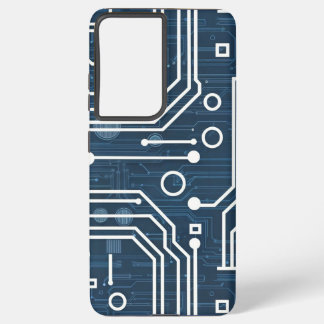 repeating pattern that resembles electronic circui samsung galaxy s21 ultra case