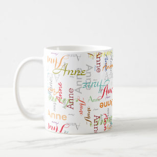 Repeating Personalized Name allover White Mug