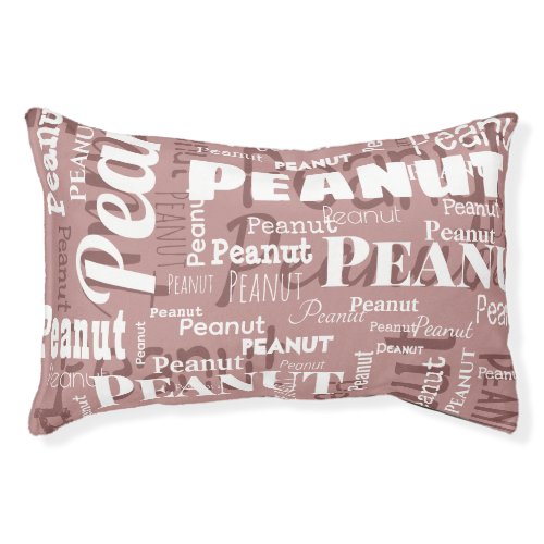 Repeating Pet Name Pattern Dusty Rose Modern Cat Pet Bed