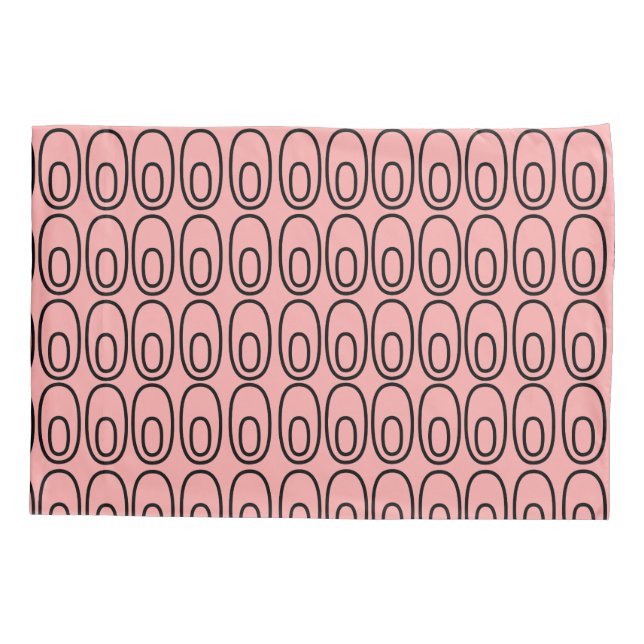 Repeating Salmon Ovals Pillow Case (Back)
