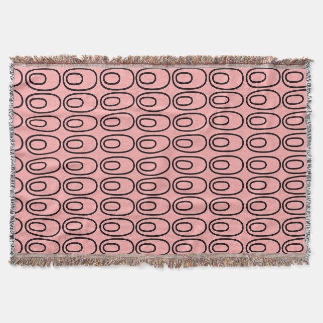 Repeating Salmon Ovals Throw Blanket (Front)