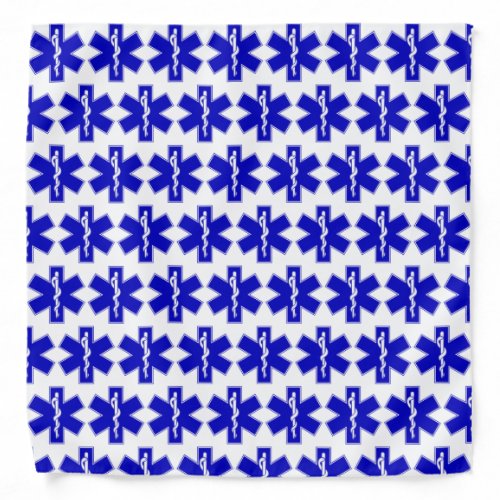 Repeating Star of Life half drop Bandana