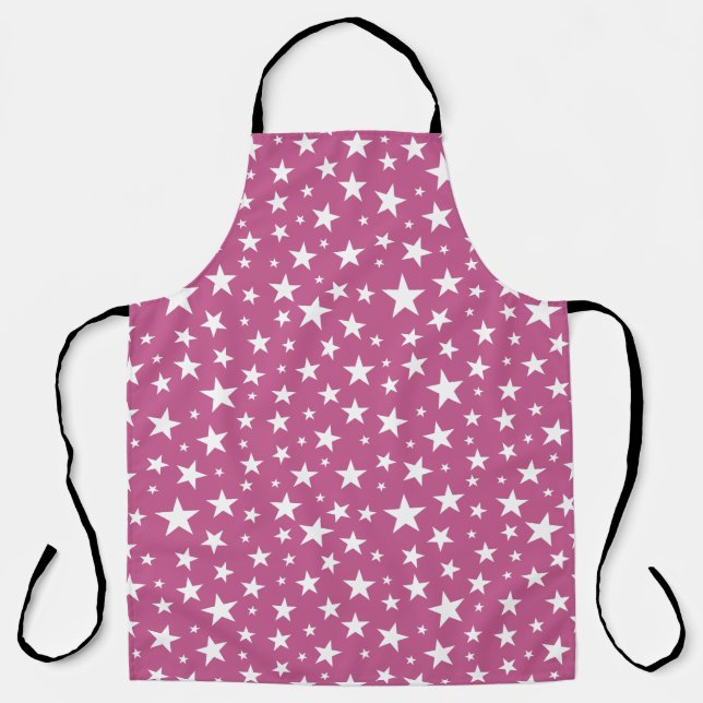Repeating Star Pattern All-Over Print Apron (Front)