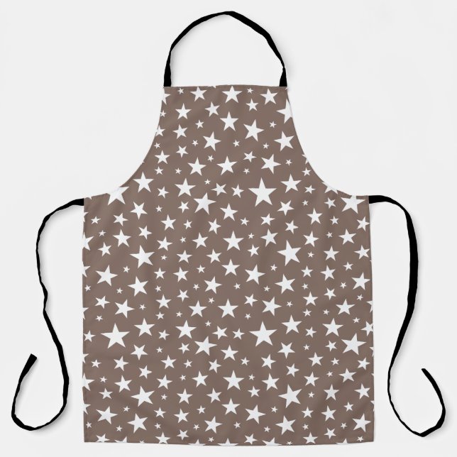 Repeating Star Pattern All-Over Print Apron (Front)