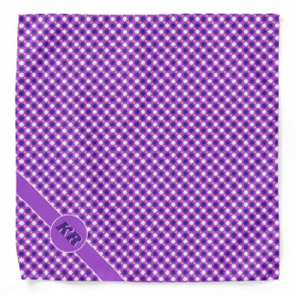 Repeating stars pattern on purple, your initials bandana