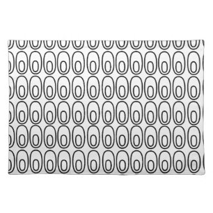 Repeating White Ovals Cloth Placemat