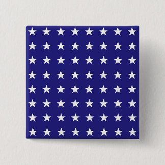 Repeating White Stars on Blue Background Pattern Pinback Button