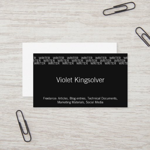 Customizable Repeating Word Occupation (Writer) Business Card