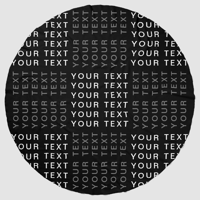 Repeating Word Pattern Grey Black & White Beach Towel (Front)