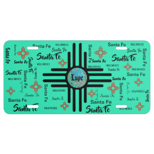 Repeating Words x 2 Plus Your Name Santa Fe NM License Plate
