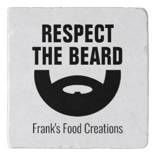 Repect the beard funny chef cook custom name stone trivet