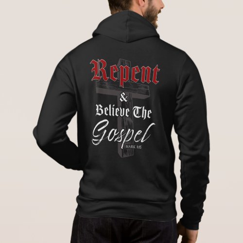 Repent  Believe the Gospel Christian Faith Graph Hoodie
