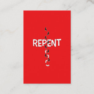 Repent Footprints Cross Evangelist Card