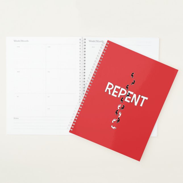 Repent Footprints Cross Planner (Display)