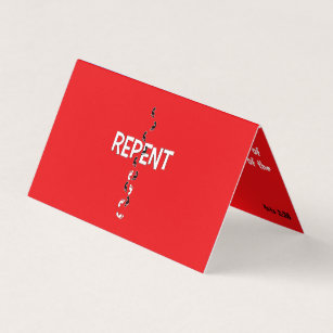 Repent Footprints Cross Scripture Business Card