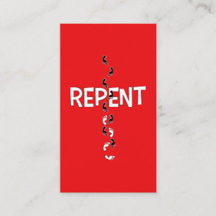 Repent Footprints Cross Scripture Card