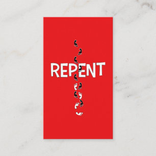 Repent Footprints Cross Scripture Card