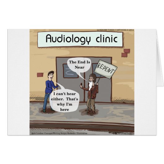 Repent For The Audiologist Office Funny Cards (Front Horizontal)