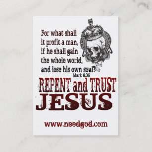 Repent Gospel Tract Business Card