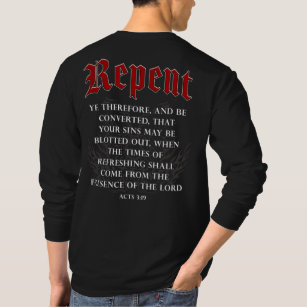 Repent Inspiration Motorcycle Christian Faith Bike T-Shirt