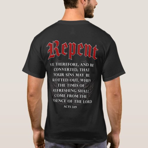 Repent Inspiration Motorcycle Christian Faith Bike T_Shirt