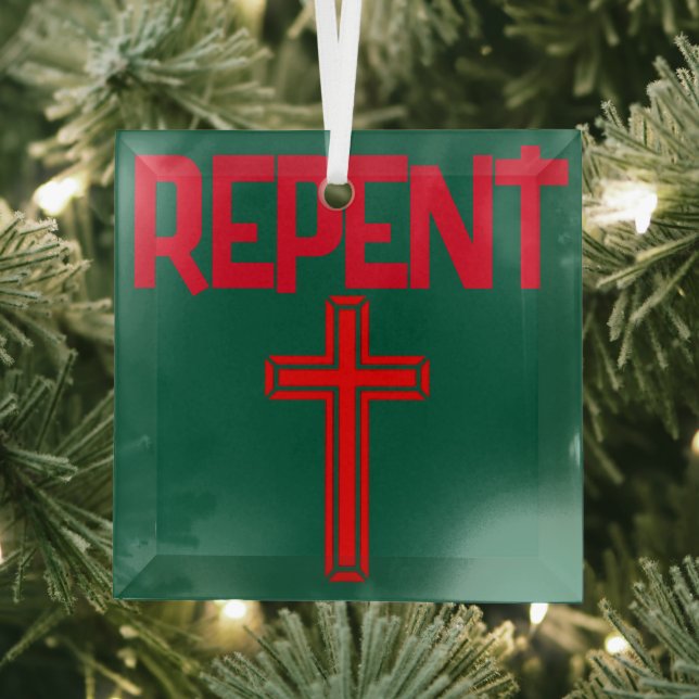 REPENT - SACRIFICE Glass Ornament (Insitu)
