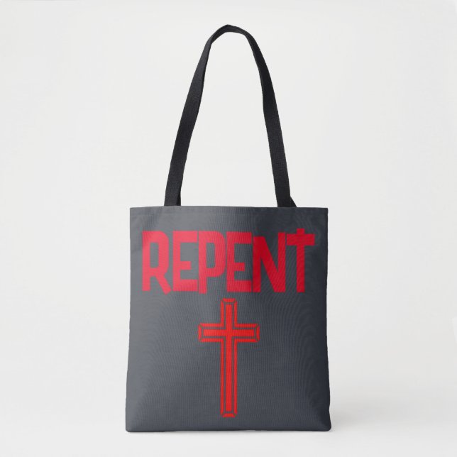 REPENT-SACRIFICE Shoulder Tote Bag (Front)
