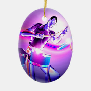 Repercussion - Purple Drummer Ceramic Ornament