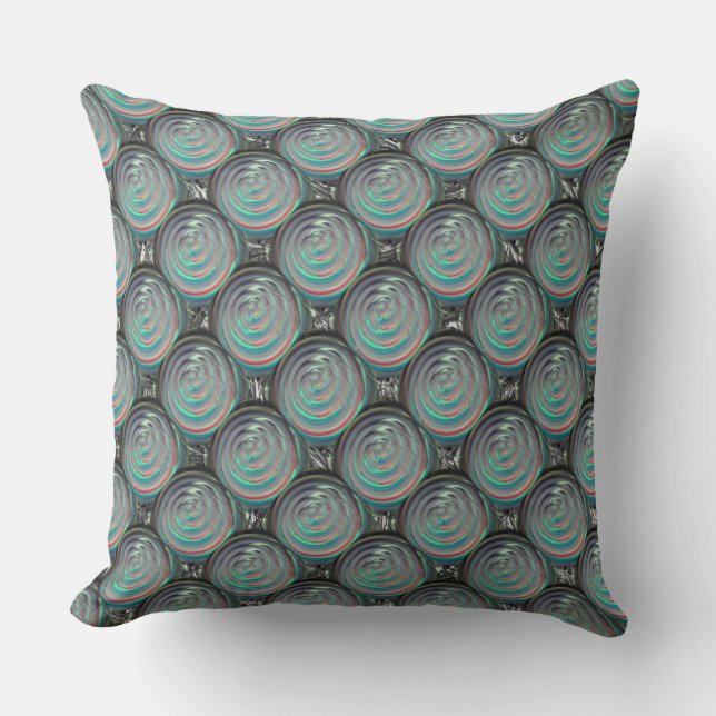 Repetition of deformed and bagged spirals throw pillow (Front)