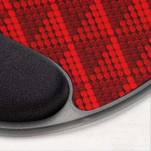 Repetition of red circles forming geometric shapes gel mouse pad