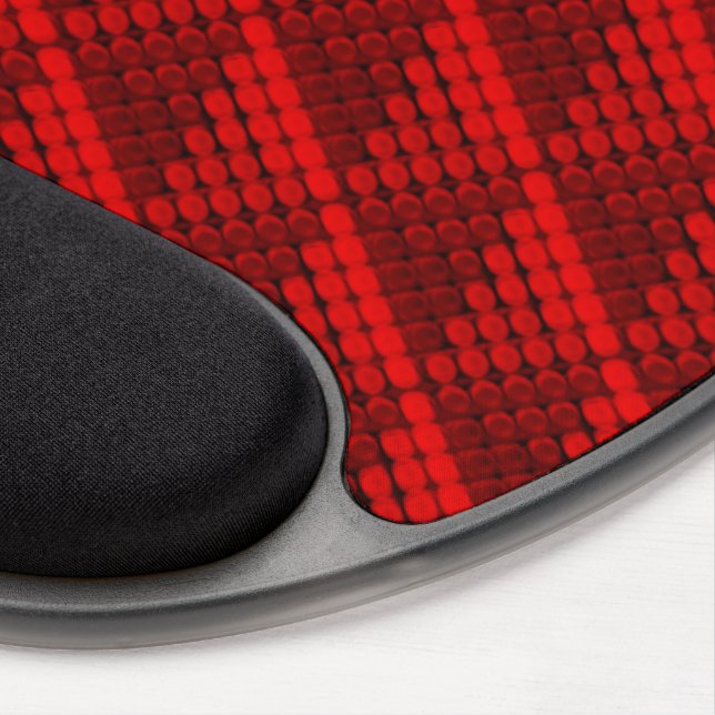 Repetition of red circles forming geometric shapes gel mouse pad (Right Side)