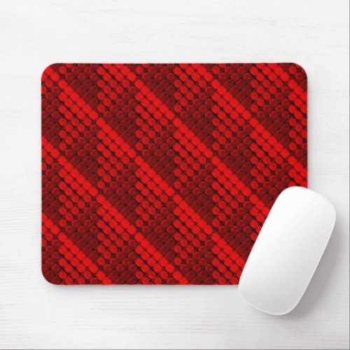 Repetition of red circles forming geometric shapes mouse pad
