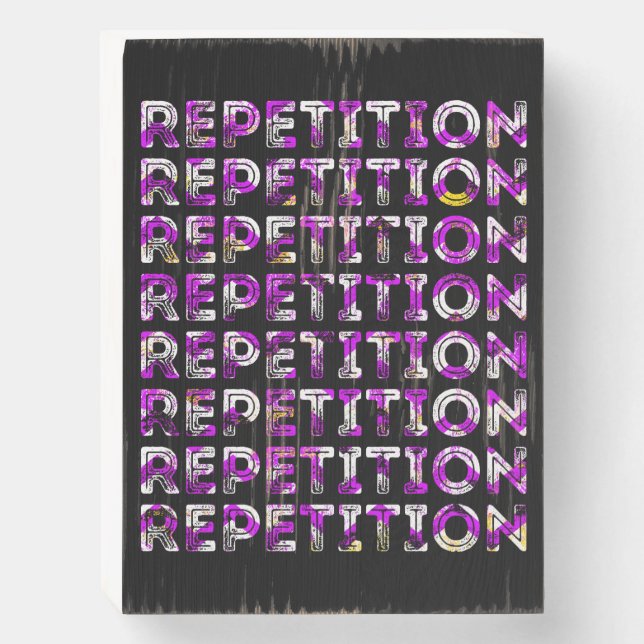 Repetition Wooden Box Sign (Front Vertical)