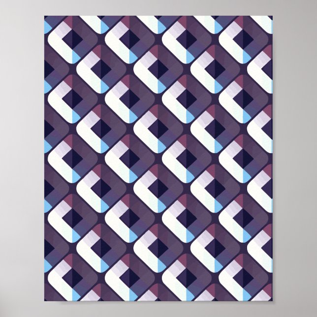 repetitive geometric design with diamond shaped poster (Front)