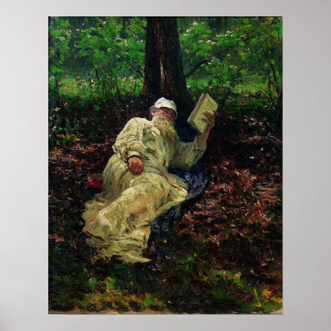 Repin - Leo Tolstoy In Forest 1891 Poster (Front)