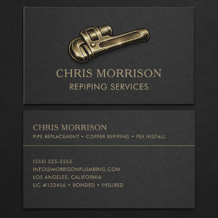 Repiping Services Wrench Professional Business Card