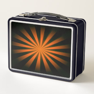 Replace Image or Customize - Vivid Retro Sunburst Metal Lunch Box