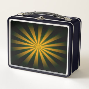 Replace Image or Customize - Vivid Retro Sunburst Metal Lunch Box