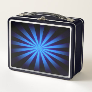 Replace Image or Customize - Vivid Retro Sunburst Metal Lunch Box