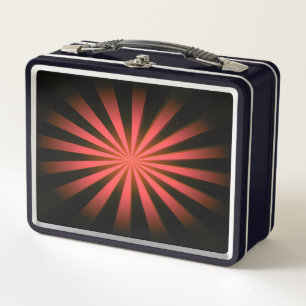 Replace Image or Customize - Vivid Retro Sunburst Metal Lunch Box