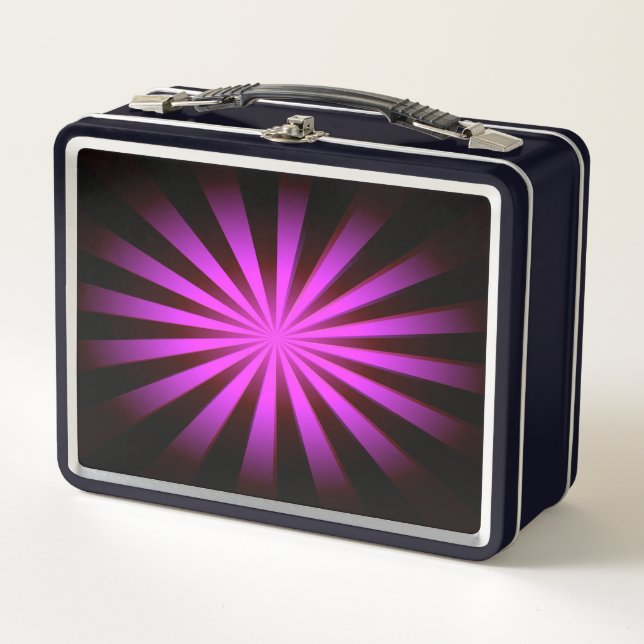 Replace Image or Customize - Vivid Retro Sunburst Metal Lunch Box (Front)