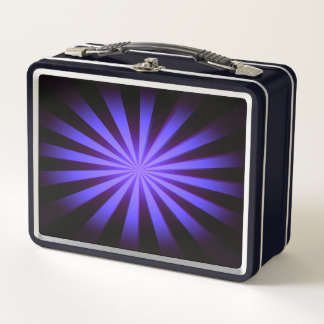 Replace Image or Customize - Vivid Retro Sunburst Metal Lunch Box