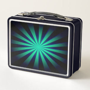 Replace Image or Customize - Vivid Retro Sunburst Metal Lunch Box