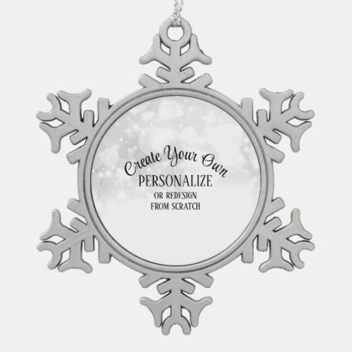 Replace Image or Personalize _ Snowflake Pewter Christmas Ornament