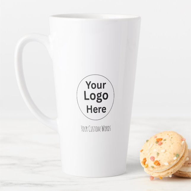 Replace Logo & Text Custom Latte Mug Personalized  (In Situ)