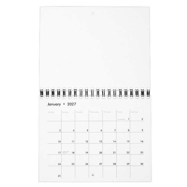 Replace Own Design 5.5" x 7" Two Page Small Black Calendar (Jan 2027)