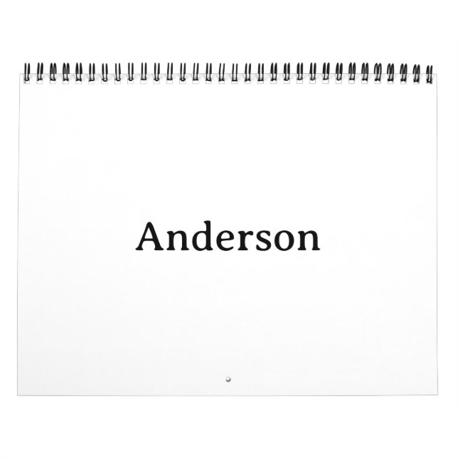 Replace Own Design 8.5" x 11" 2 Page Medium Black Calendar (Cover)