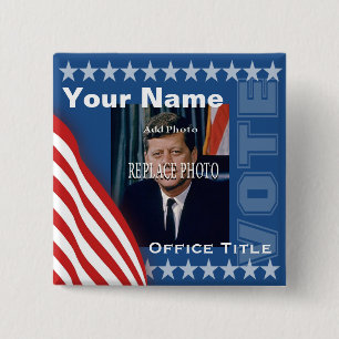 Replace Photo   Campaign Template Pinback Button