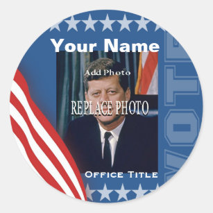 Replace Photo   Campaign Template Round Classic Round Sticker