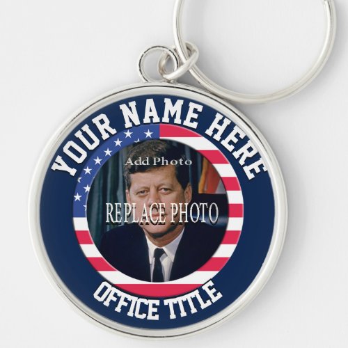 Replace Photo  Campaign Template Round Keychain